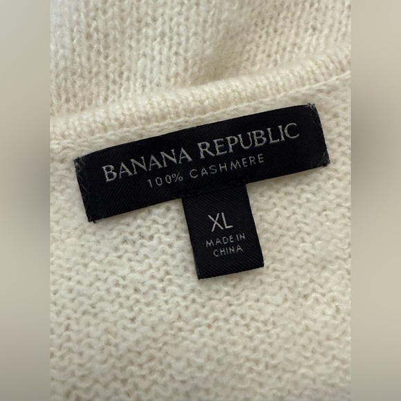 Banana Republic 100% Cashmere Cream Knit Tank Size XL EUC - Picture 4 of 4